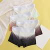 Boxer da uomo, con stampa a lettere, con stampa sfumata, in seta ghiacciata, con design a U convesso, vestibilità aderente, mutandine ad alta elasticità