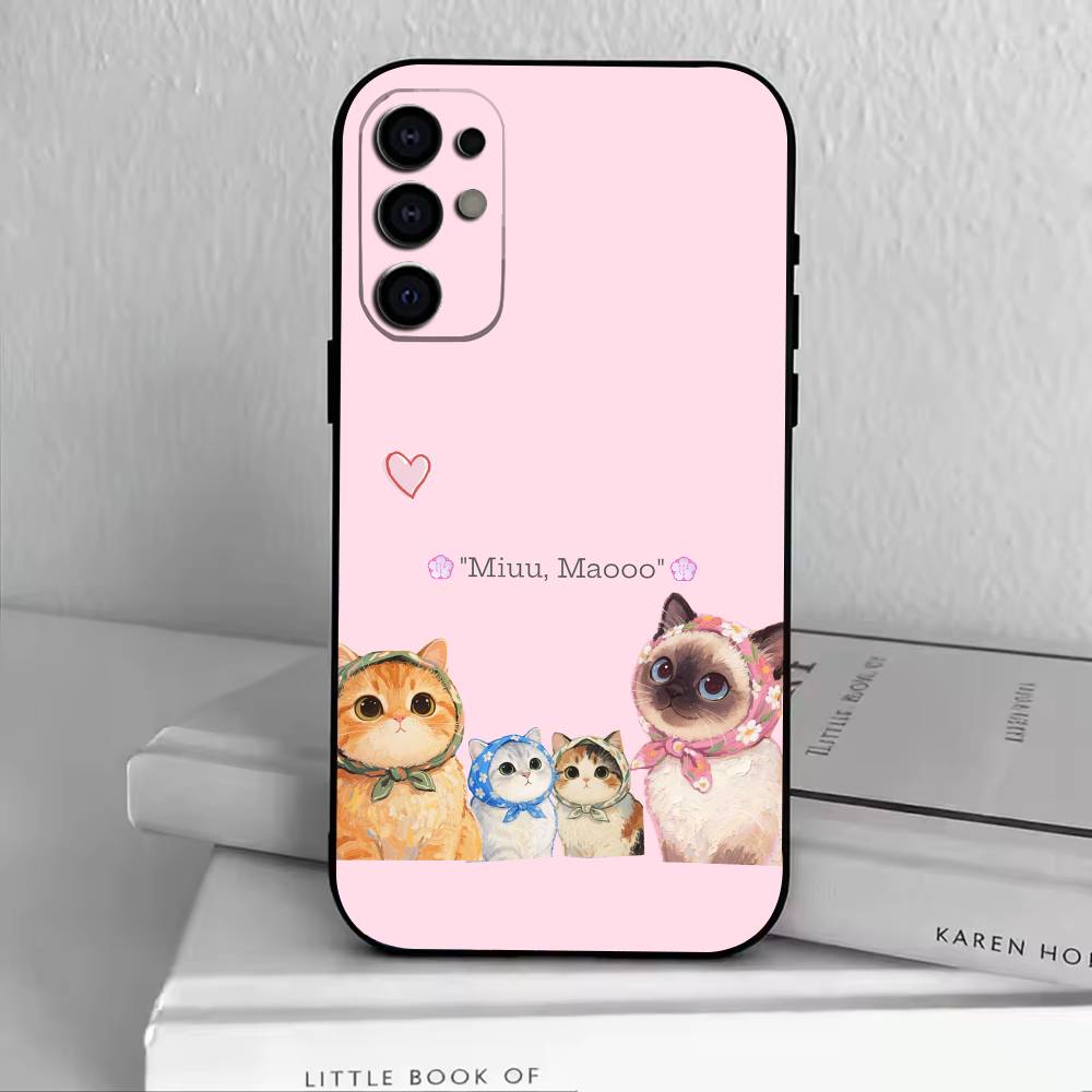 

D-Cute cat Phone Case For Samsung S25,S24,S21,S22,S23,S30,Ultra,S20,Plus,Fe,Lite,Note,10,Black Cover Samsung S25Plus