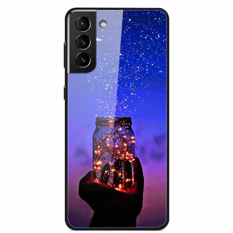 For Samsung S22 5G Cases S22Plus S22Ultra 5G Tempered Glass Hard Back Cover for Samsung Galaxy S22 Plus Case S22Ultra S22+ Cover