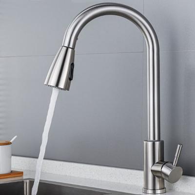 Stainless Steel Pull-out Hot and Cold Water Mixing Faucet for Kitchen, Vegetable Sink, Washbasin, and Bar Pull-out Faucet