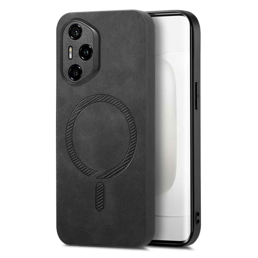 For Honor 300 Pro Leather Back Case Magnetic Case Skin-touch Phone Cover