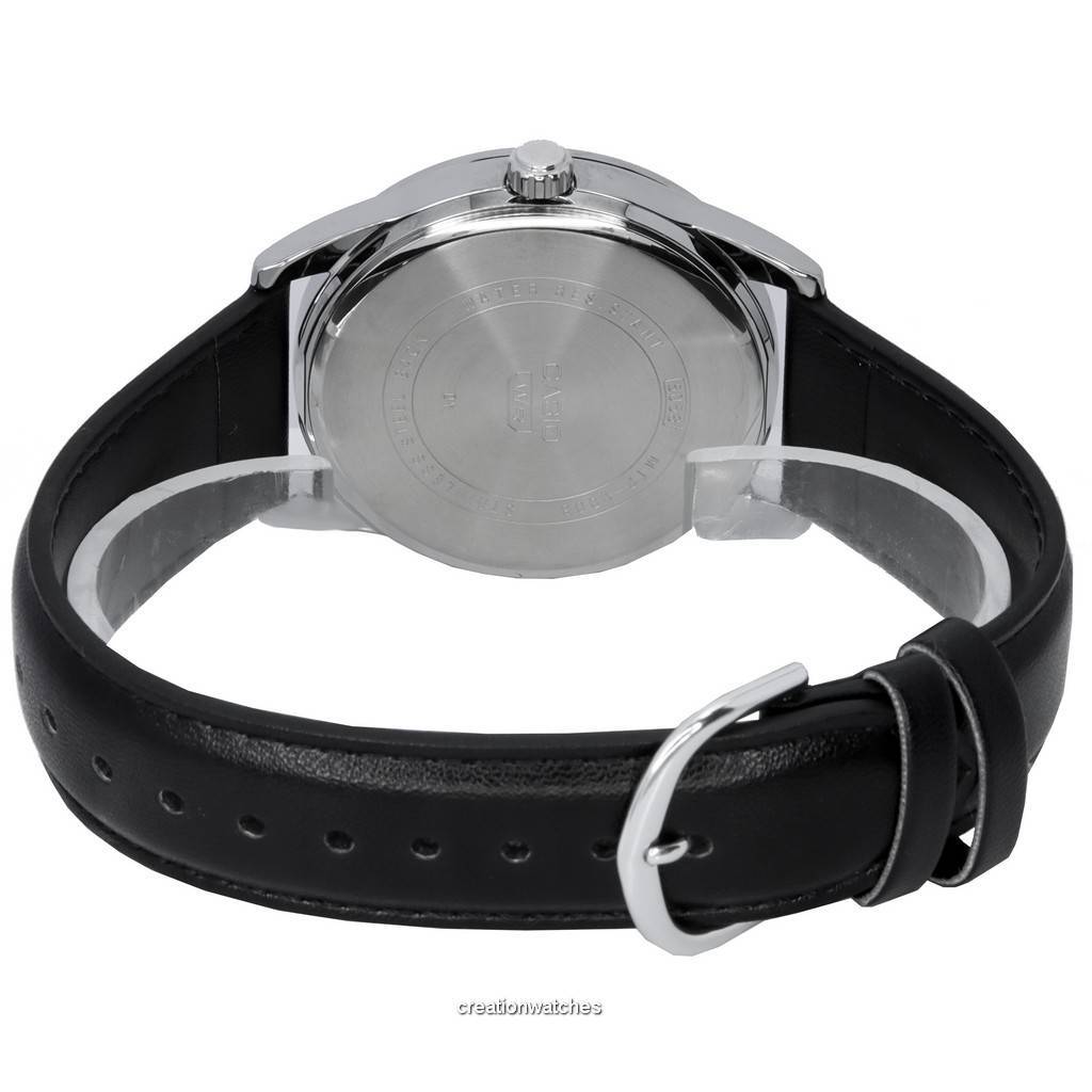 Casio Analog Leather Strap Black Dial Quartz MTP-VD03L-1A MTPVD03L-1 Men's Watch