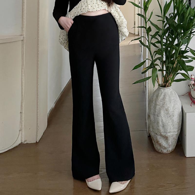 2026 Spring Maternity V-Neck Polka Dot Ruffle Top & Flared Belly Support Pants Set L
