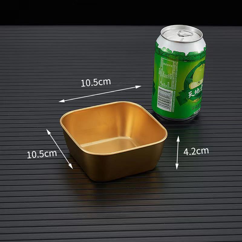 Korean Style Stainless Steel Square Plate for Fried Chicken, Snacks, French Fries, Cold Dishes, and Candy - with Ears