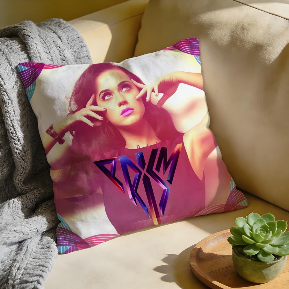 Singer KKaty PPerry Hot Album Cushion Cover Washed Linen Soft Breathable Decorative Case For Sofa Home Pillow Cover