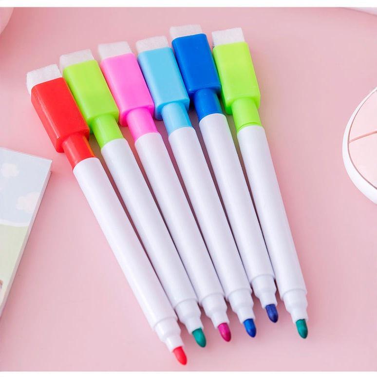 Creative Erasable Whiteboard Marker with Brush Tip - Water-Based Colored Pen for Kids' Drawing