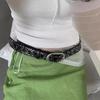 [Lamerry] Studded Belt, Punk Street Style, Stylish Buckle, American Casual, Biker, Thick, Military, Men's & Women's, Black, 112cm