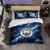 Set Lenzuola Manchester City Modello 3 Pezzi Morbida Copripiumino in Microfibra con Federe per Camera da Letto