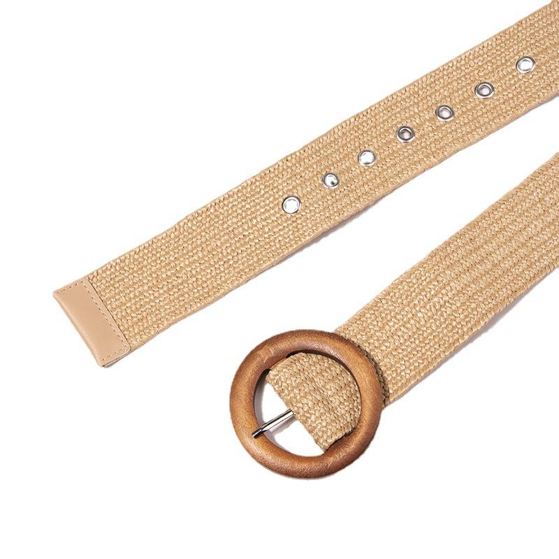 New Pin Buckle Rafia Natural Style Versatile Vacation Summer Bohemian Women's Belt