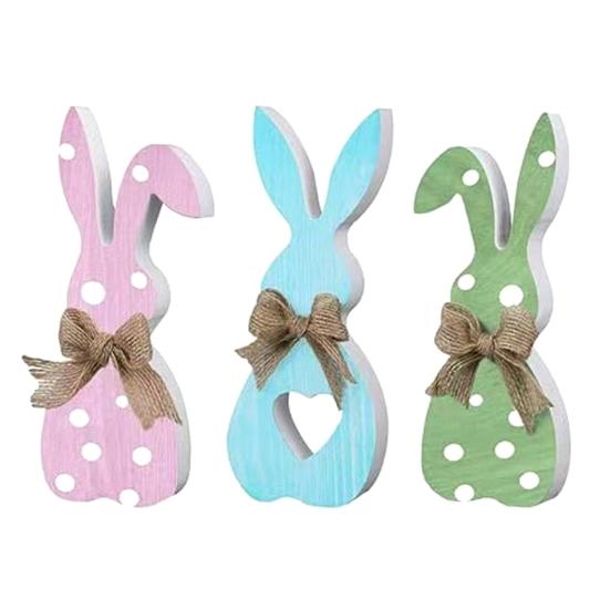 1 Set Easter Rabbit Table Sign Farmhouse Rustic Bunny Decoration Home Office Spring Easter Holiday Party Table Centerpiece Ornament