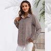 Abbigliamento da Donna Top Stampati per Primavera Autunno Colletti a Revers Camicetta a Quadri Camicia da Donna Larga Casual a Maniche Lunghe