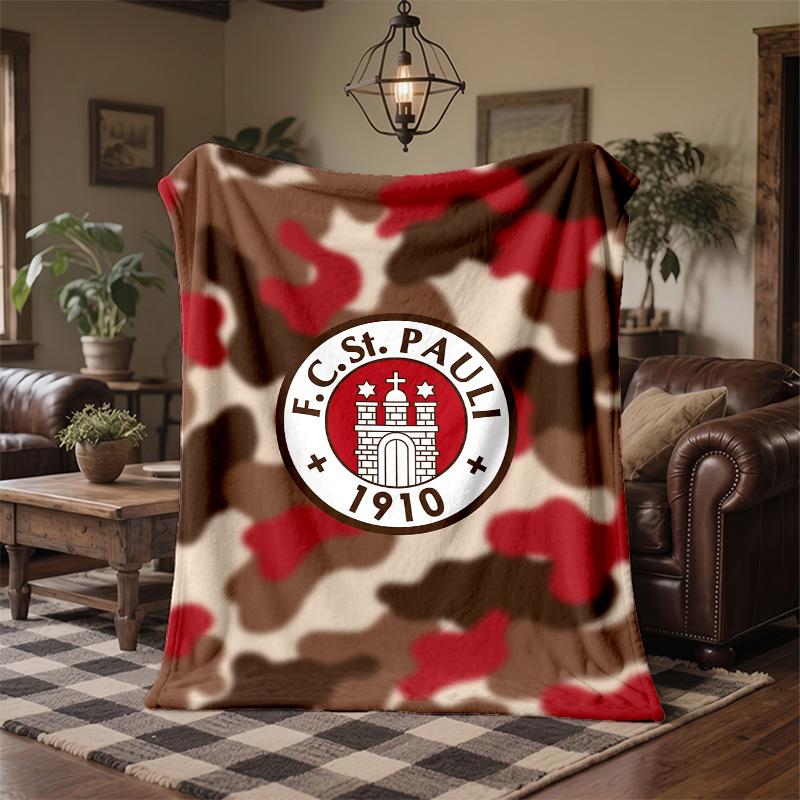 FC St. Pauli Football Print Flannel Blanket Soft Warm Sofa Bed Throw Blanket For Home Office Bedroom