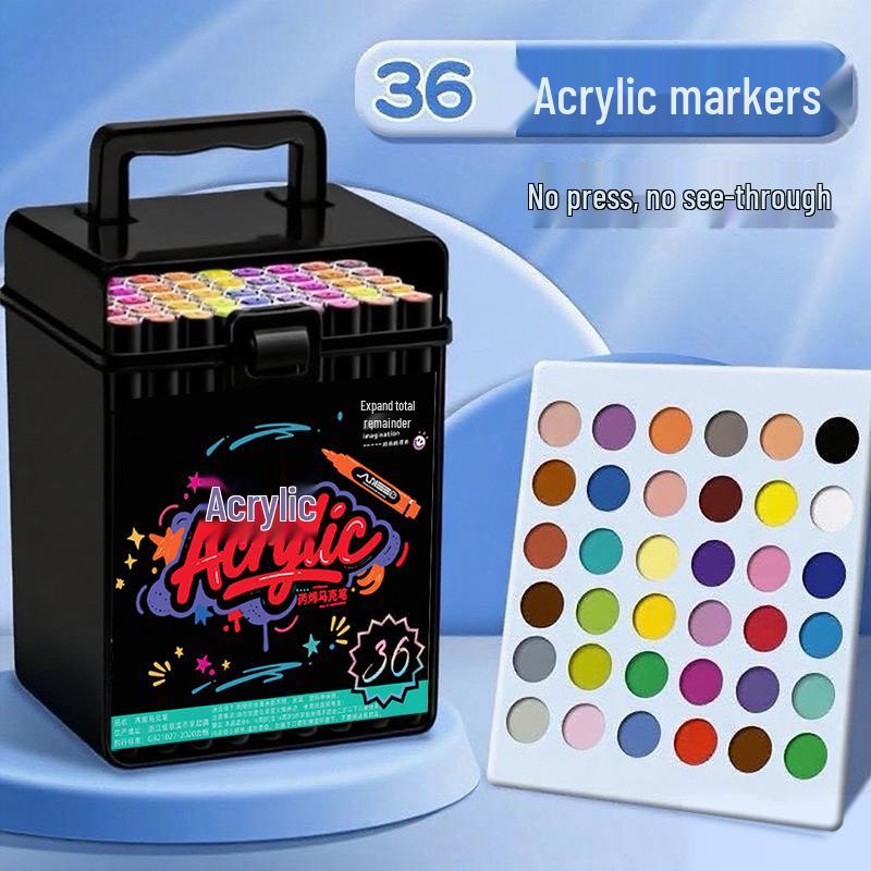 Acrylic Markers: 36 Color Washable, Stackable, Opaque Watercolor Pens for Children's Art Projects