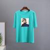 Hirsionsan Elegant Character Printed T Shirt Women Summer Chic Casual Tees Cotton Jumper Clothes Oversized Pullover Female Tops