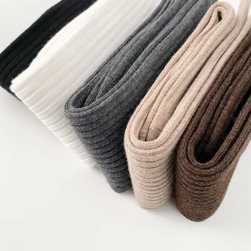 Ladies Girls Fashion Solid Knee Socks Women Knitting Cotton Long Socks Autumn Winter Warm Thigh High White Black Stockings