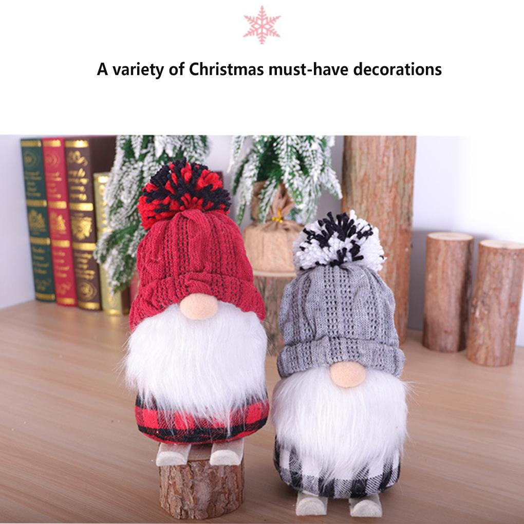Christmas Gnome Doll Holiday Party Supplies Adorable Bright Color Skiing Faceless Dolls Tabletop Decoration Scene Layout Prop