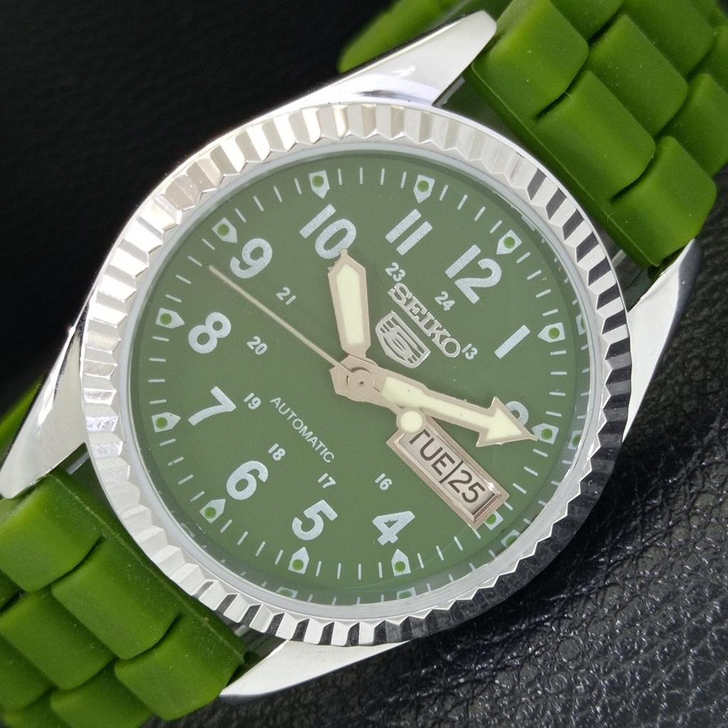 

REFURBISHED SEIKO 5 AUTOMATIC 6309A JAPAN MENS VINTAGE GREEN WATCH a441627-1 Sk-a441627