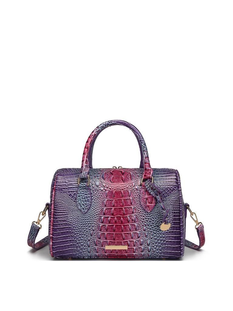New European and American Handheld Underarm Crossbody Travel Retro Women's Bag Brahmin Crocodile Pattern