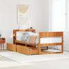 Vidaxl Bed Frame Without Mattress, Waxed Brown, 100X200 Cm, Solid Pine
