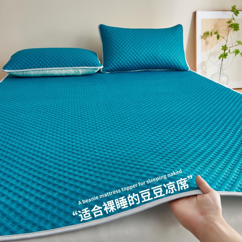Zomer IJszijde Koelmat Drie Delig Set: Opvouwbaar, Wasbaar, Geschikt voor Airconditioning, voor Studentenkamer en Enkele Bedden