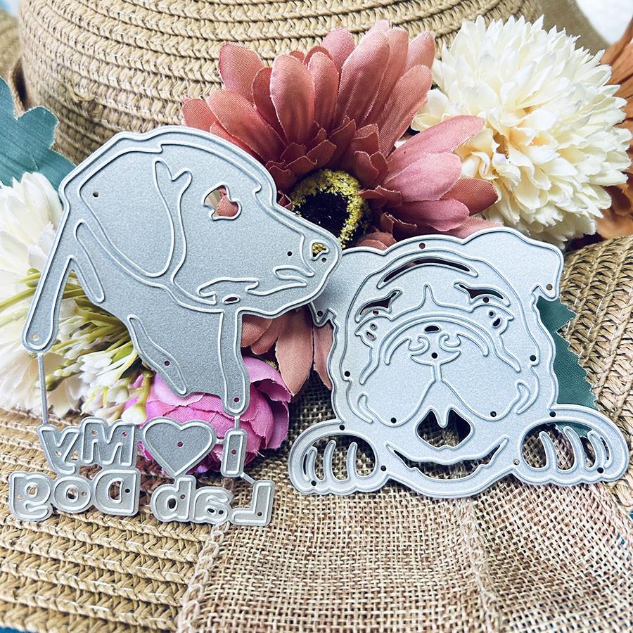 2pcs Dogs Metal Cutting Dies Stencils for DIY Scrapbooking Dies Paper Album Cards Embossing Dies Cut Craft Dies