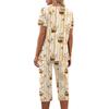 2 Piece Sets For Women Short Sleeve Top And Pants With Pockets Workout Soft  Print Sets