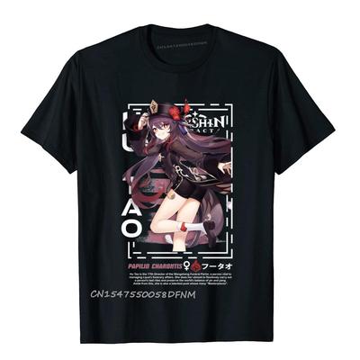 Genshin Impact Hu Tao Streetwear Heren Nieuw Ontwerp Camisa Tops T-shirts Premium Katoen T-shirt Cool