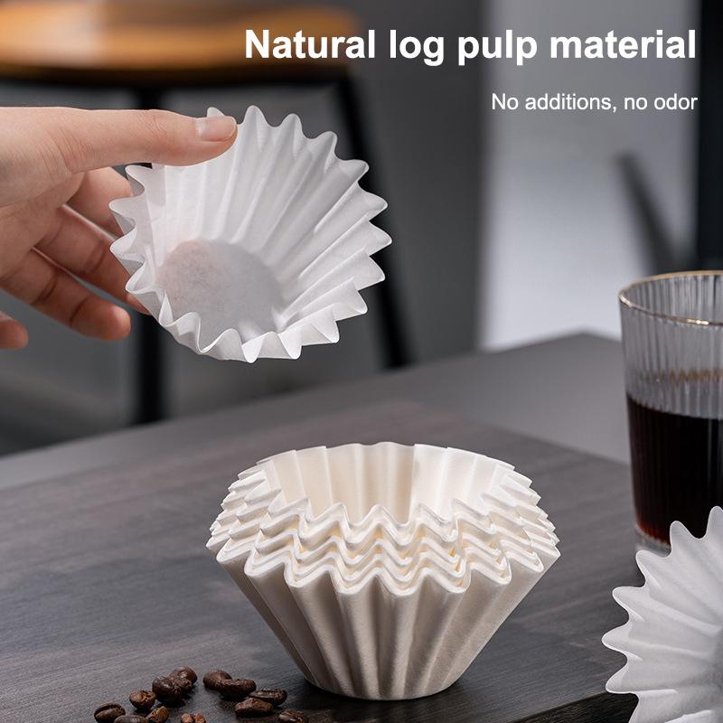 50 ks Kávový filtrační papír Dřevitá buničina Kapkový typ Papír Papírový košíček na dort Příslušenství k čajovému sítku Nástroj Kuchyňské náčiní