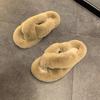 Mao Mao slippers women's outer wear 2025 new autumn and winter Korean version thick bottom height increase small home plush cotton slippers