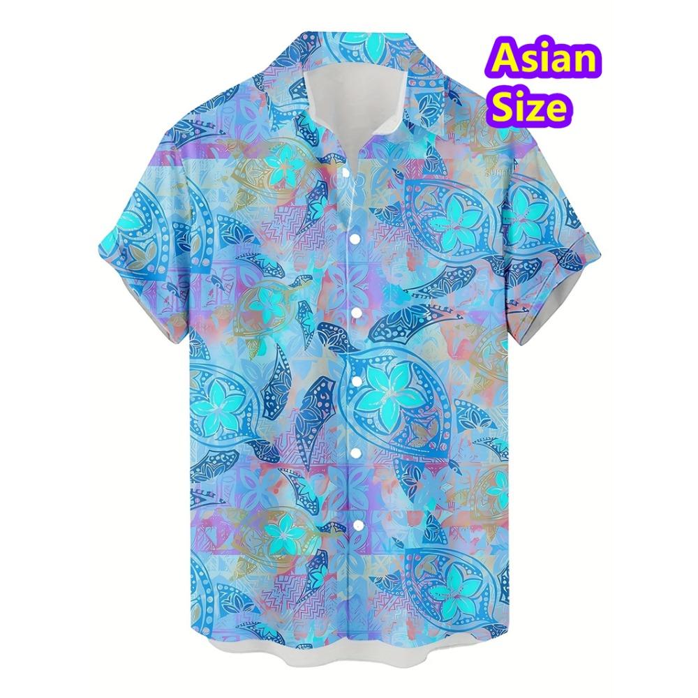 Cheap Floral Shirts Men's Hawaii Holiday Party Blouse 2026 Lapel Beach Shirt Flower Korean Fashion Short-sleeved Womens Clothes