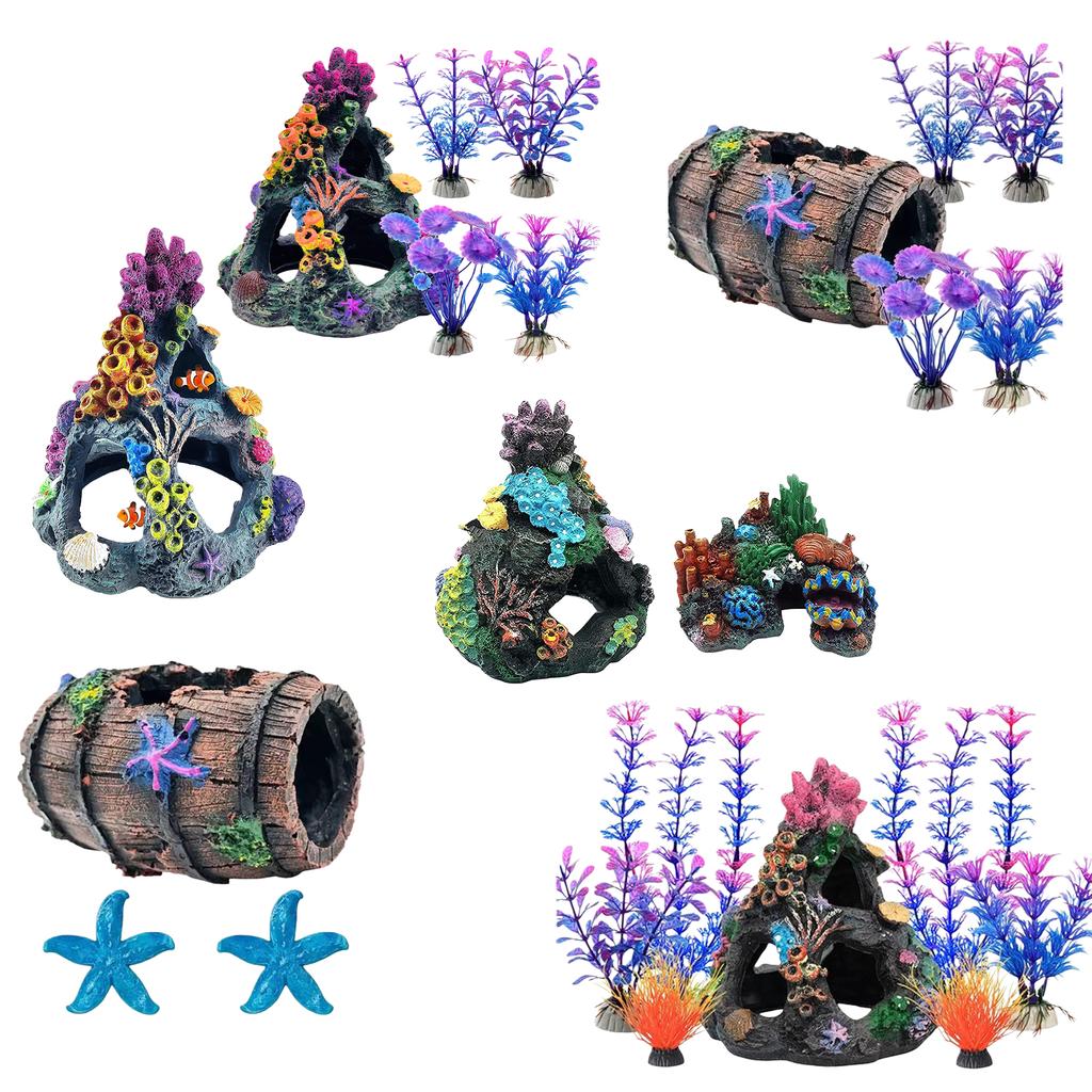 Resin Corals Fishtanks Accessories Natural Underwater Habitat Decors Pet Safe Aquariums Ornament For Aquariums Enthusiasts