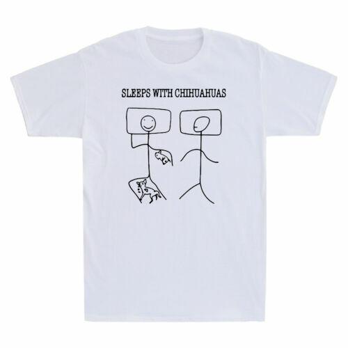 Sleeps With Chihuahuas Stick Figure Shirt Funny Dog Chihuahuas Owner T-shirt XXL