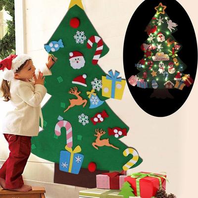 3D Filz-Weihnachtsbaum-Bausatz für Kinder Montessori Spielzeug Hausparty DIY Weihnachtsdekoration Wanddekoration Hängende Dekoration Geschenke