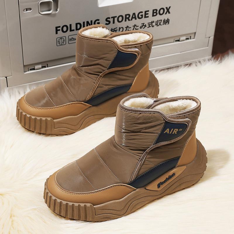 High-top winter new velvet thickened leather waterproof cotton shoes outdoor warm snow boots 39