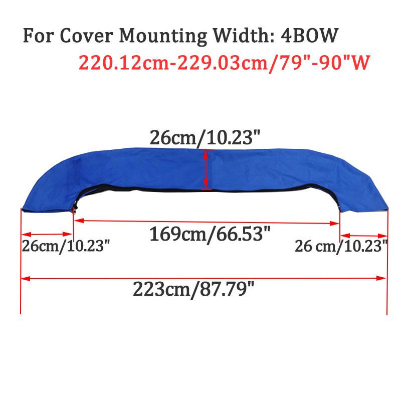 600D 3/4 BOW Bimini Top Boot Cover No Frame Yacht mit Reißverschluss Winter Schnee Sonnenschirm Staubdicht Wasserdicht Cover Marine Zubehör