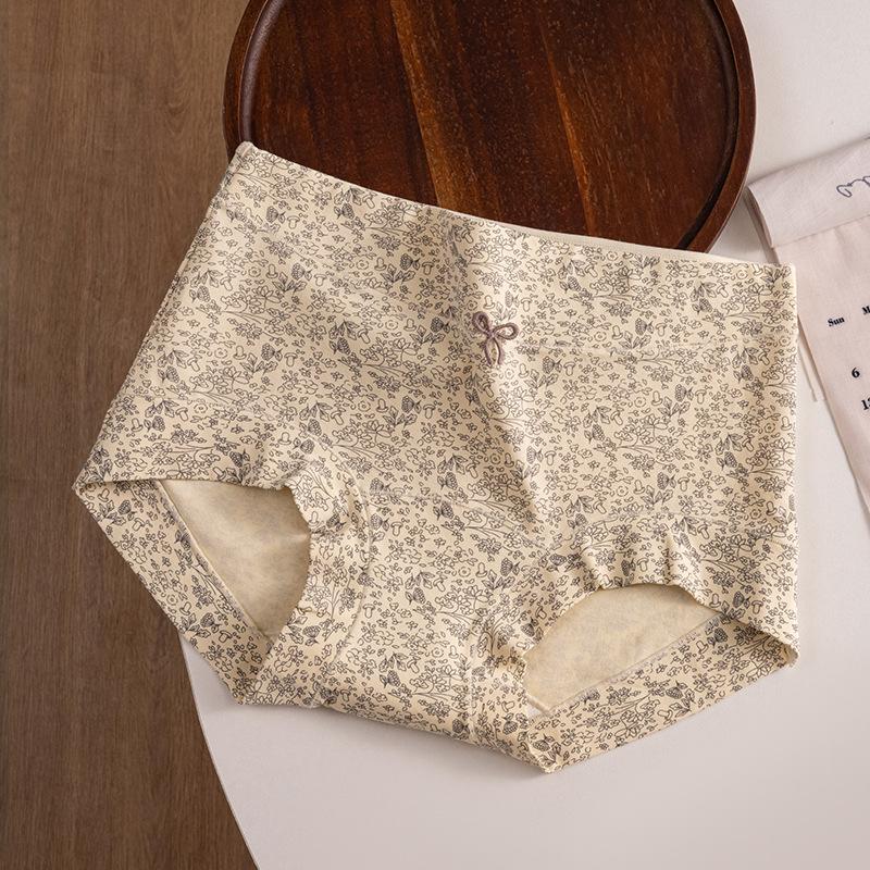 Girls Spring and Autumn Pure Cotton Floral Antibacterial Extended Package Hip Angle Underwear