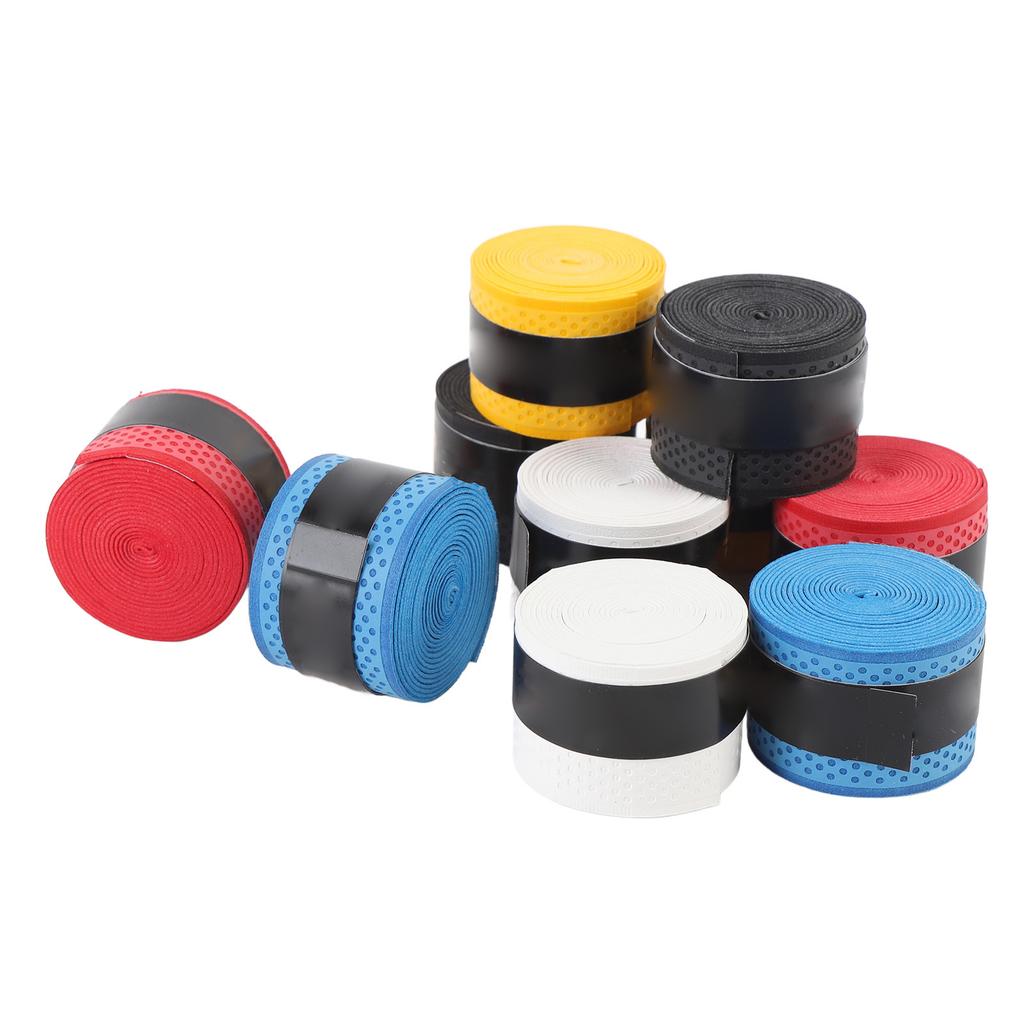 10PCS Tennis Racket Grip Tape 110cm PU Anti Slip Super Absorbent Overgrip Tape for Badminton Multi
