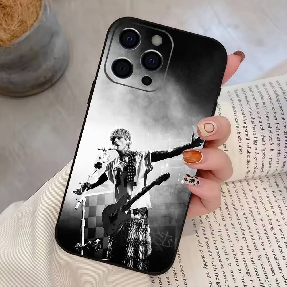MGK M-Machine-GUN K-Kelly Phone Case For iPhone 17,16,15,14,13,12,11 Plus,Pro Max,XS,Soft Silicone Black Cover iPhone15pro