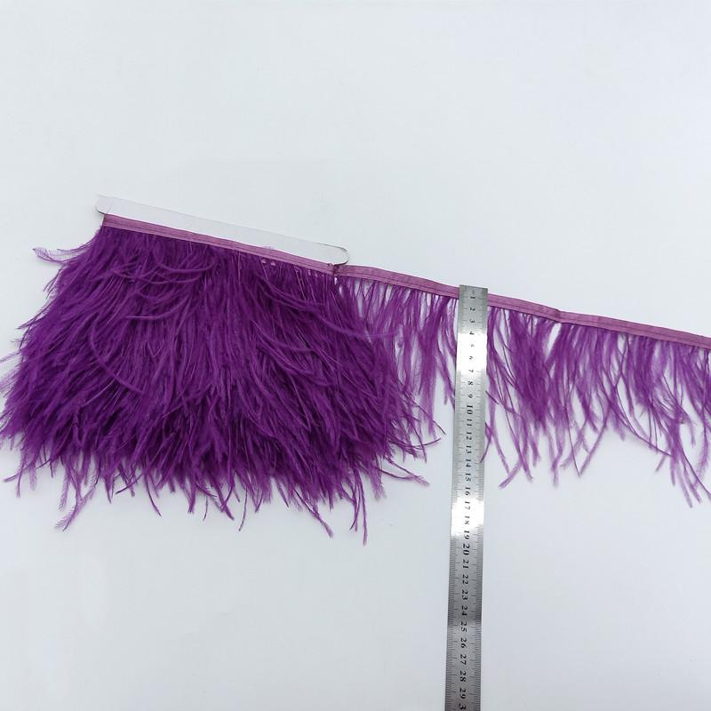 Feather1meter Dyed Colorful Ostrich Feathers Trim Ribbon for Dress Clothing Decoration Sewing Needlework Handicraft Accessories10-15cm