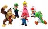 6X Figurine Super Mario Bros Luigi Peach Yoshi Toad