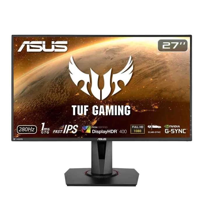 Gaming PC Monitor - ASUS - TUF Gaming VG279QM HDR - Gaming Monitor - 27 Inch Full HD (1920 X 1080) - Fast IPS - 280Hz - 1ms - HDR400