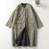 Oversized Women Parkas Collarless Long Sleeve Single Breasted Winter Coat Thick Warm Outerwear Overcoat