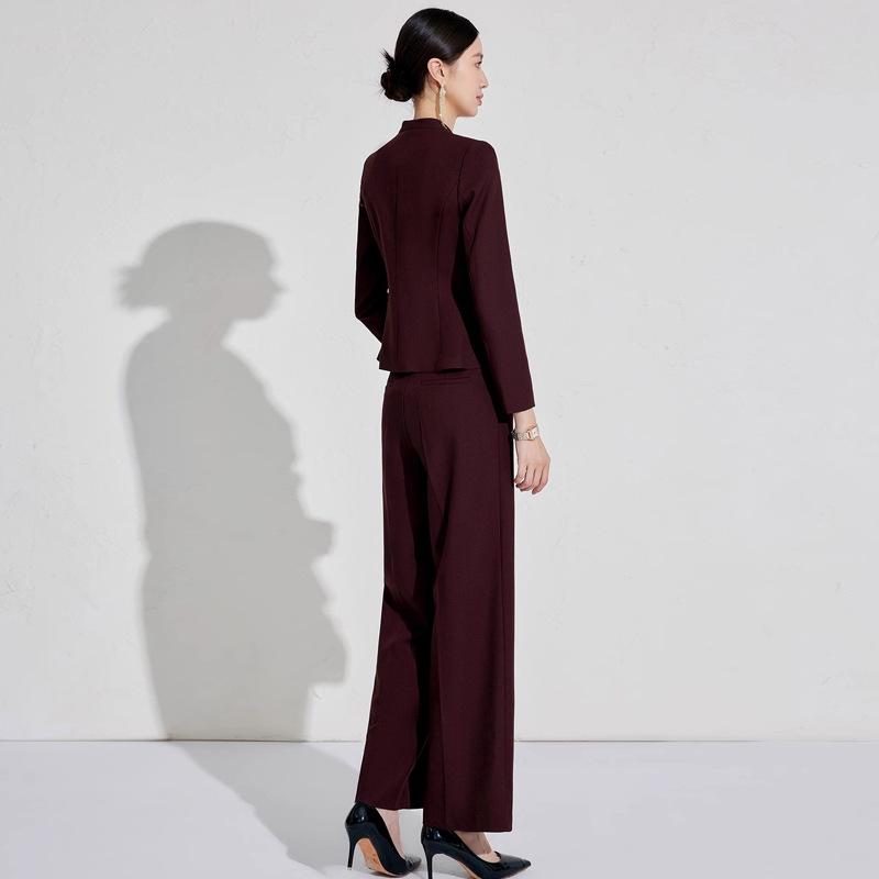 Aishangchen Women's Red Classic High-End Suit Set for Autumn/Winter Commute and Workwear
