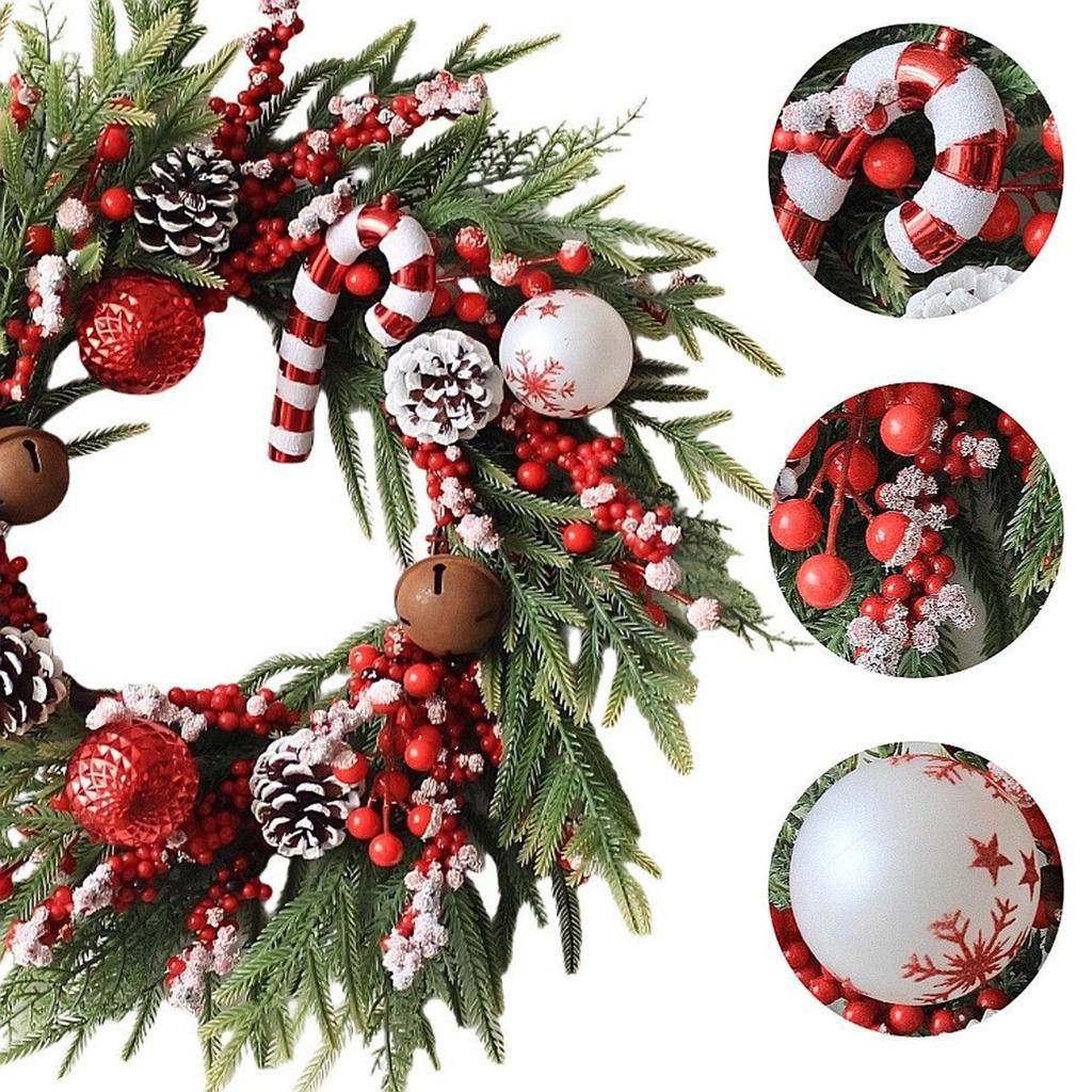 Weihnachtskränze für die Haustür Künstliche Winterdekorationen Künstlicher Weihnachts-Winterkranz für Eingangsbereich Veranda Innen