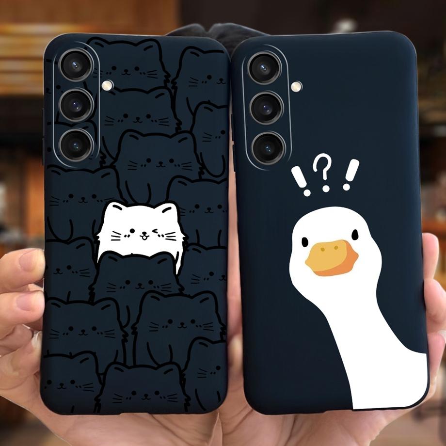 For Samsung Galaxy A15 4G Case Luxury Anti-knock Back Cover On Funda Samsung A15 A155F Capas Cool Style Cute Cartoon Print Cases