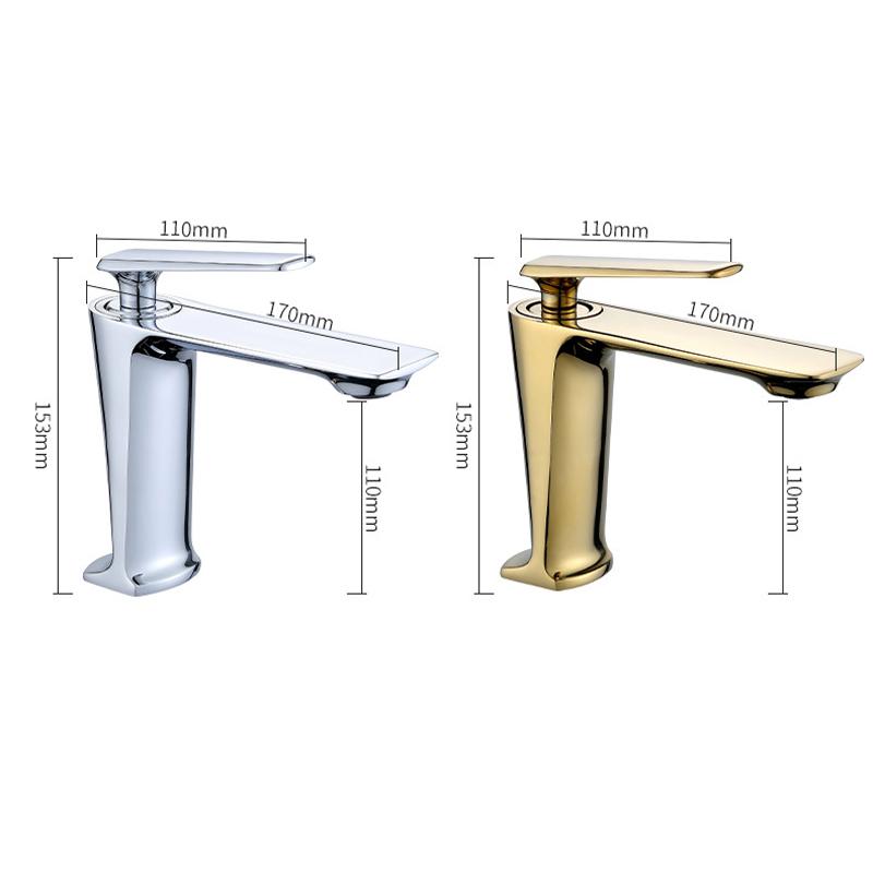Gold Faucet Basin Mixer Bathroom Single Handel Vanity Mixer Cold and Hot Water Brass Wash Toilet Taps Bathroom Accesories Chrome