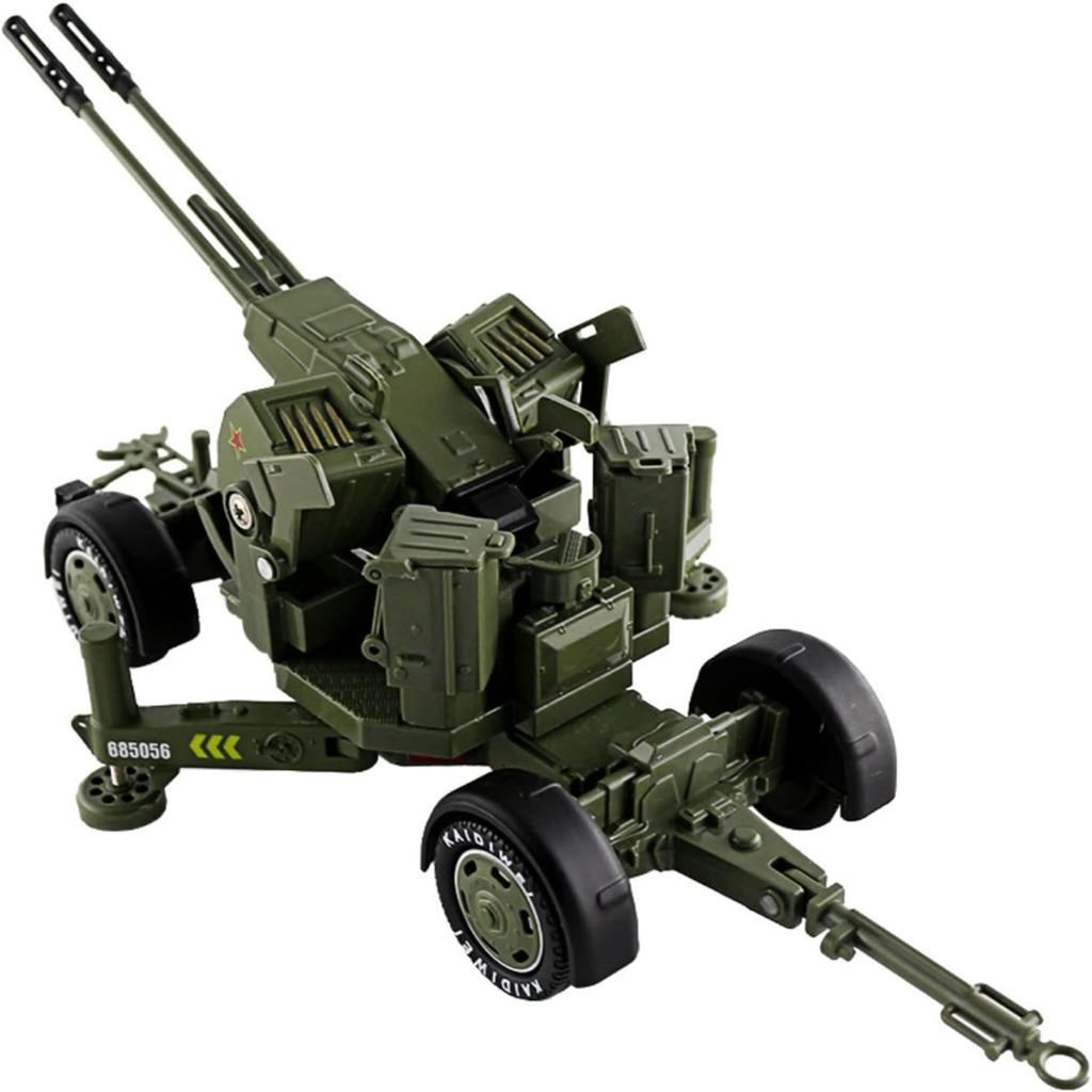 1/35 Pullback-Auto Flugabwehrkanone Flak Doppelläufer Mörser Raketenstart Militärlegierung Modell Kinderspielzeugauto Druckguss-Metallautos Spielzeug