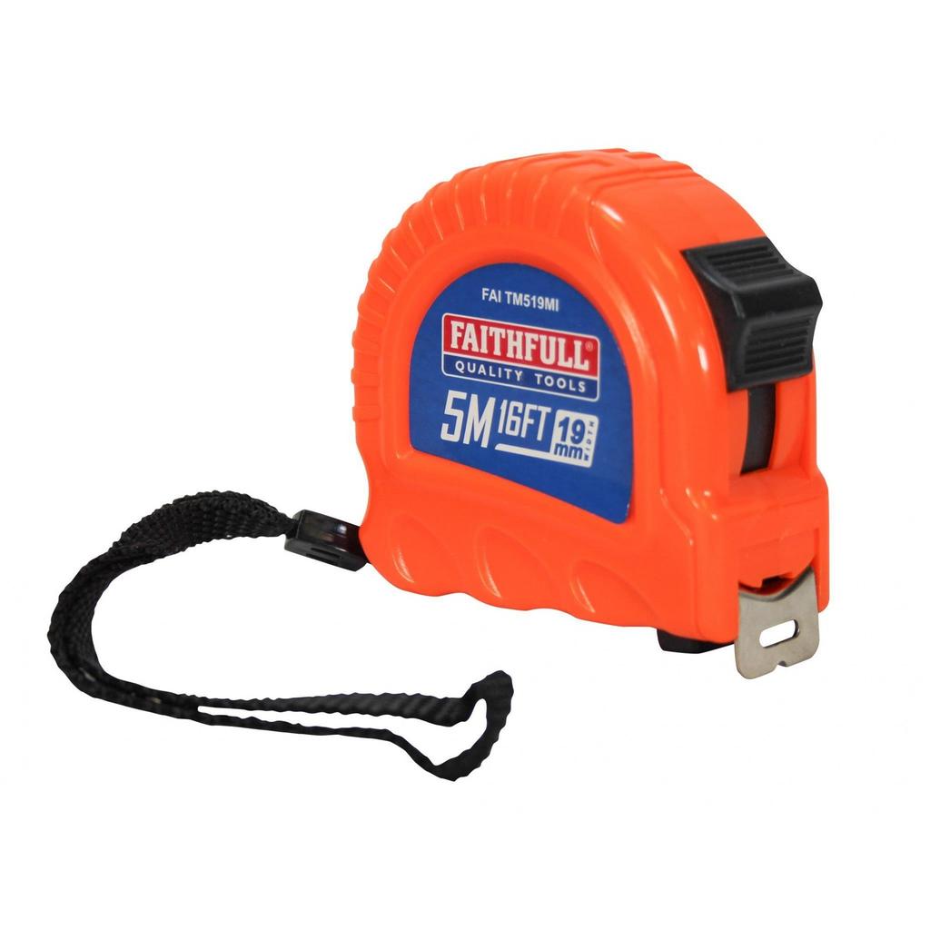 Faithfull Twin Lock Tape Measure 5m/16ft (width 19mm)