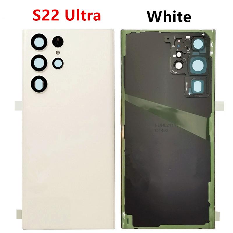 S908 Housing For Samsung Galaxy S22 Ultra Plus S901 S906 5G Battery Cover Glass Repair Back Door Rear + Logo Camera Lens