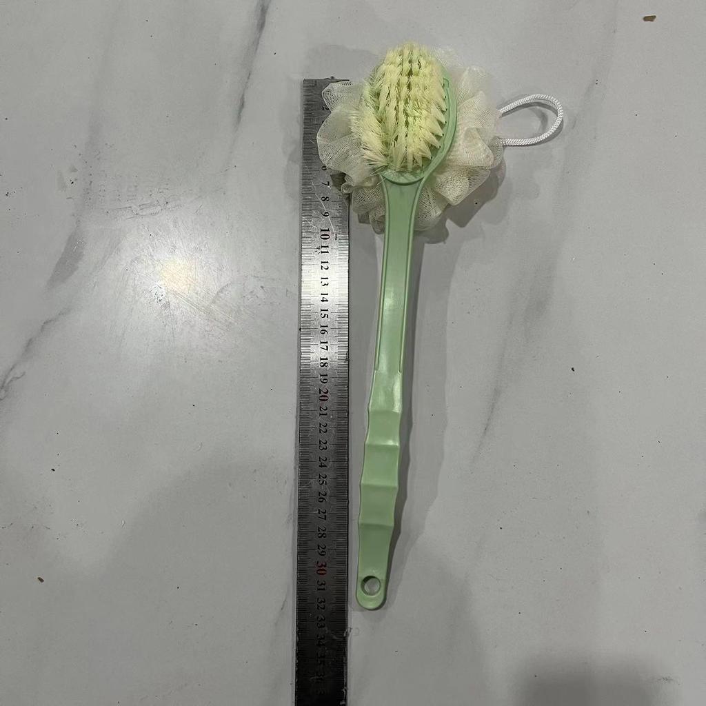 Dual-Sided Long Handle Bath Brush with Soft Bristles for Easy Back Scrubbing and Exfoliation